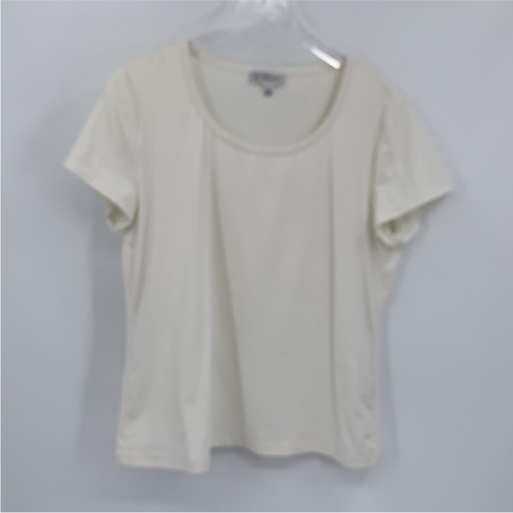 St. John Cream Short Sleeve Top Size Large